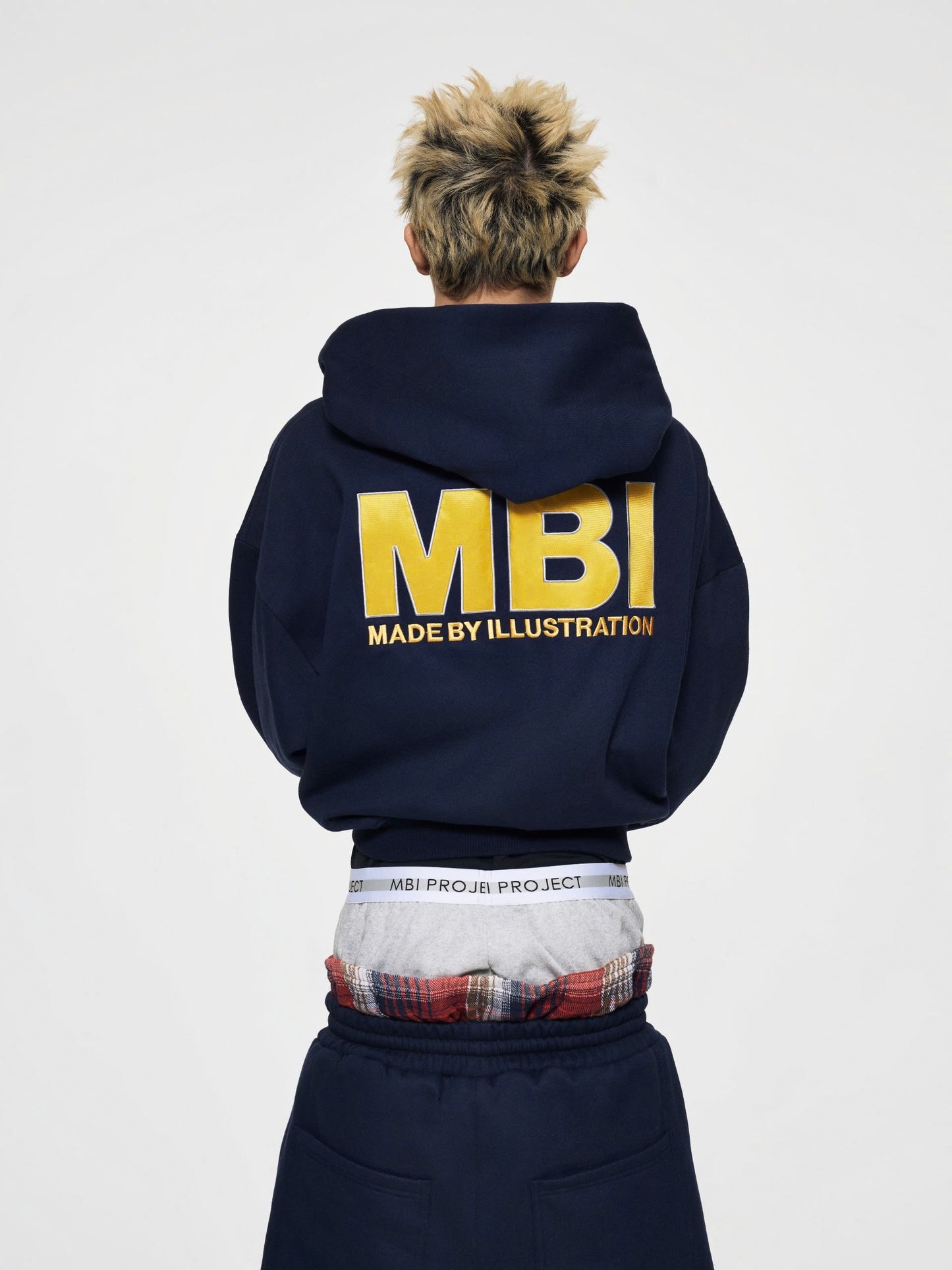 SIGNATURE" LOGO ZIP HOODIE - NAVY