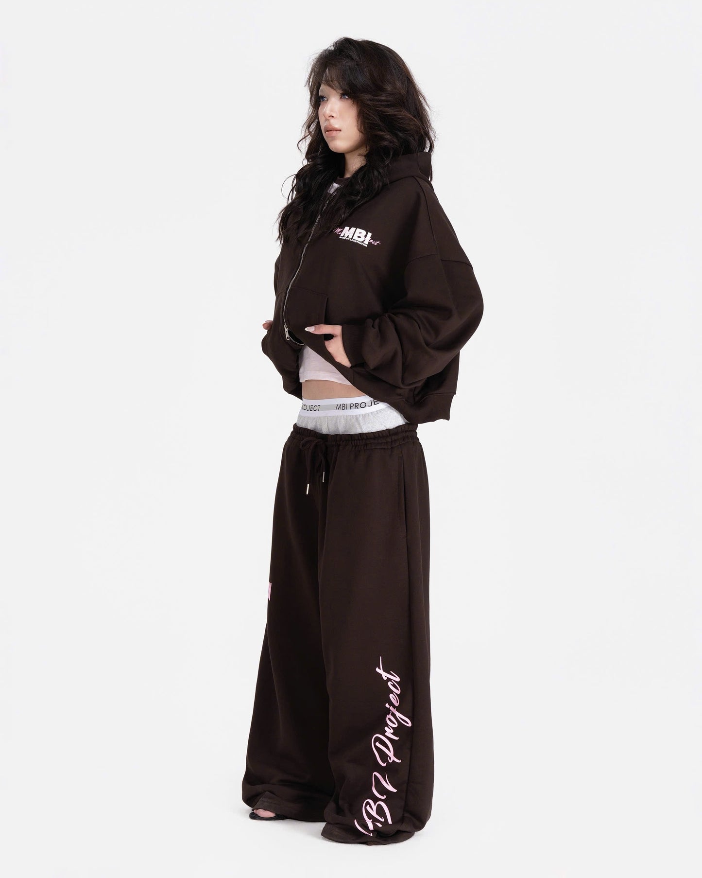 MBI PROJECT ZIP HOODIE - BROWN