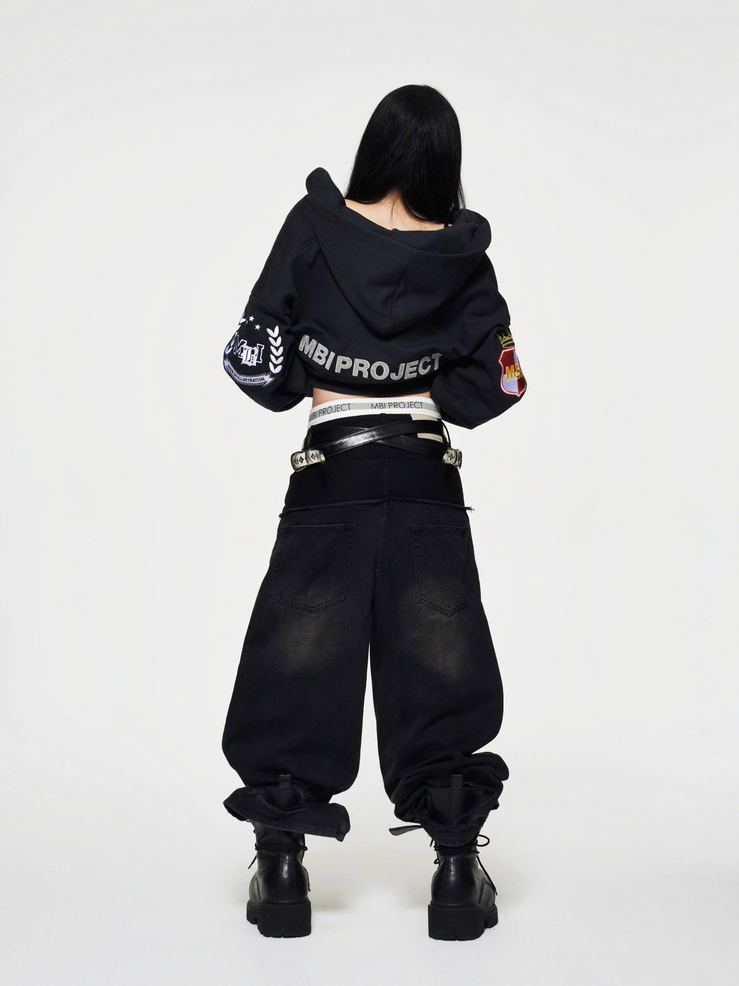 MBI | UNDERWEAR CUT UP JEANS - FADED BLACK