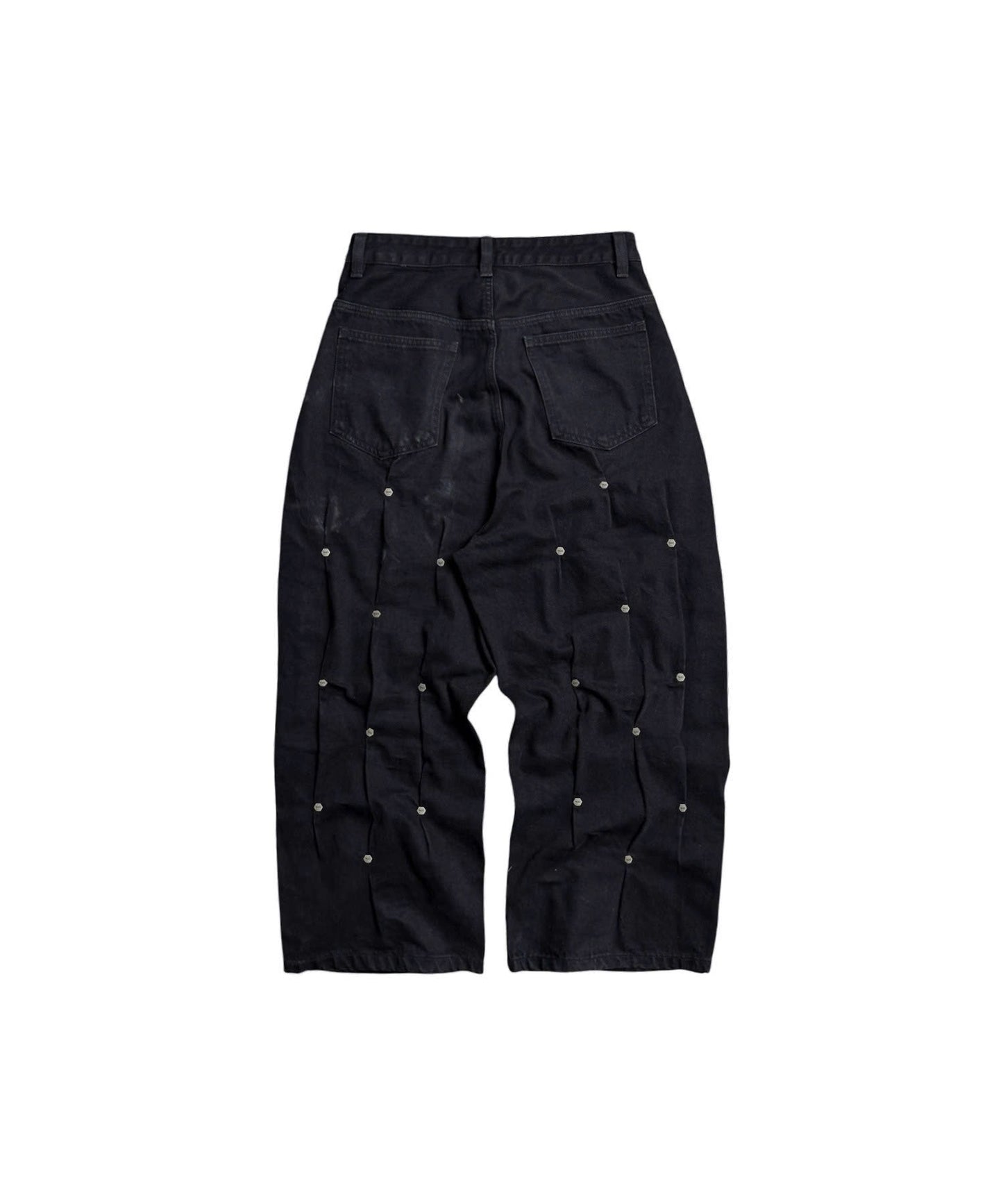 MBI | MULTI RIVET BAGGY JEANS - BLACK