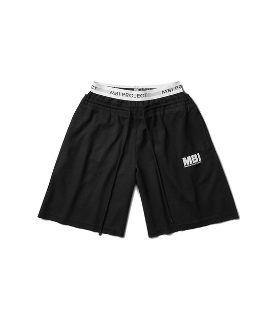 DOUBLE WAISTED SHORT - BLACK
