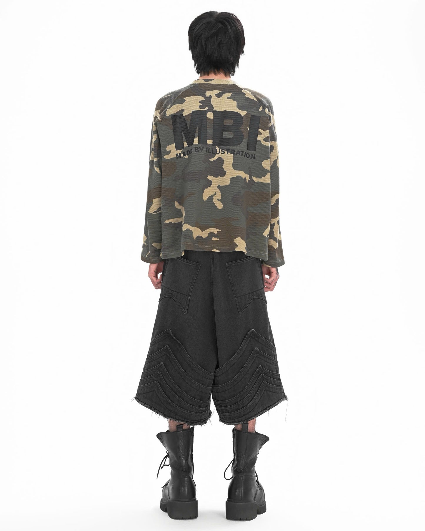 SIGNATURE LOGO RAGLAN LONGSLEEVE - Waffle Green Camo