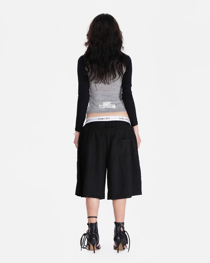 DOUBLE WAISTED SHORT - BLACK