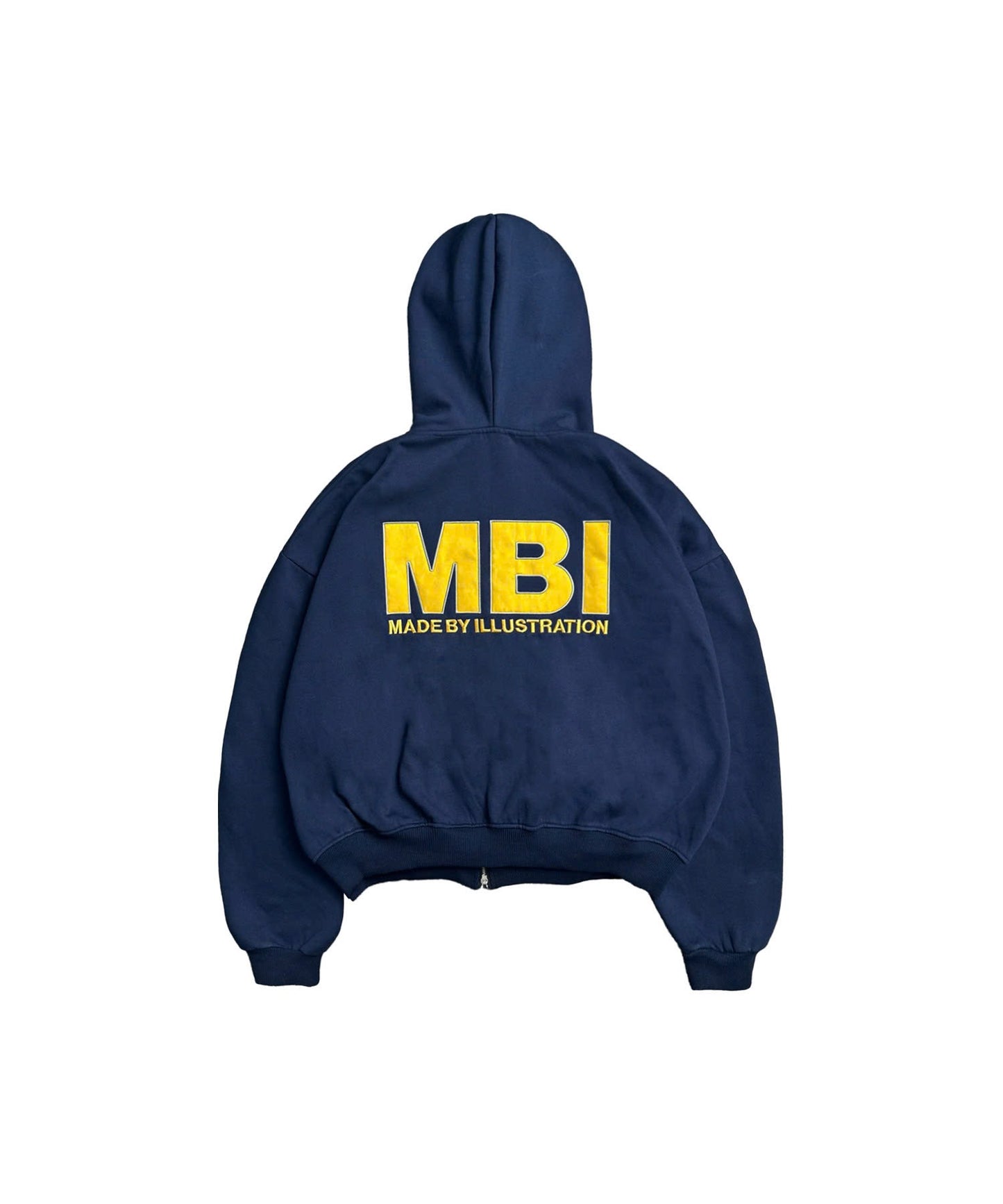 SIGNATURE" LOGO ZIP HOODIE - NAVY
