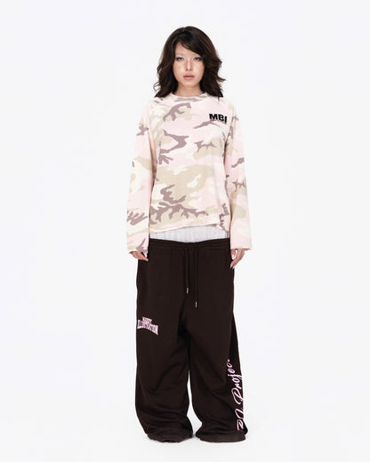 WAFFLE CAMO RAGLAN SLEEVE - PASTEL PINK