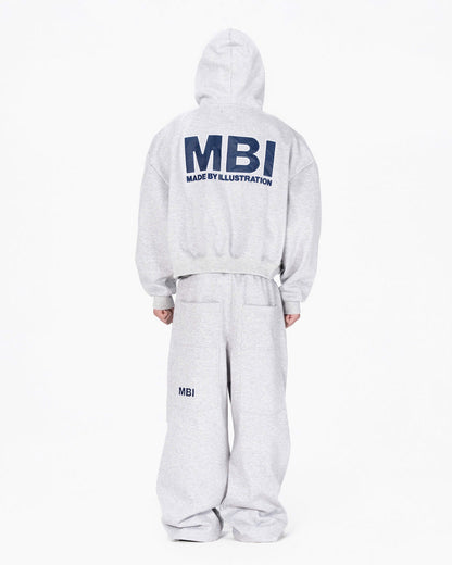 SIGNATURE LOGO ZIP HOODIE - GRAY
