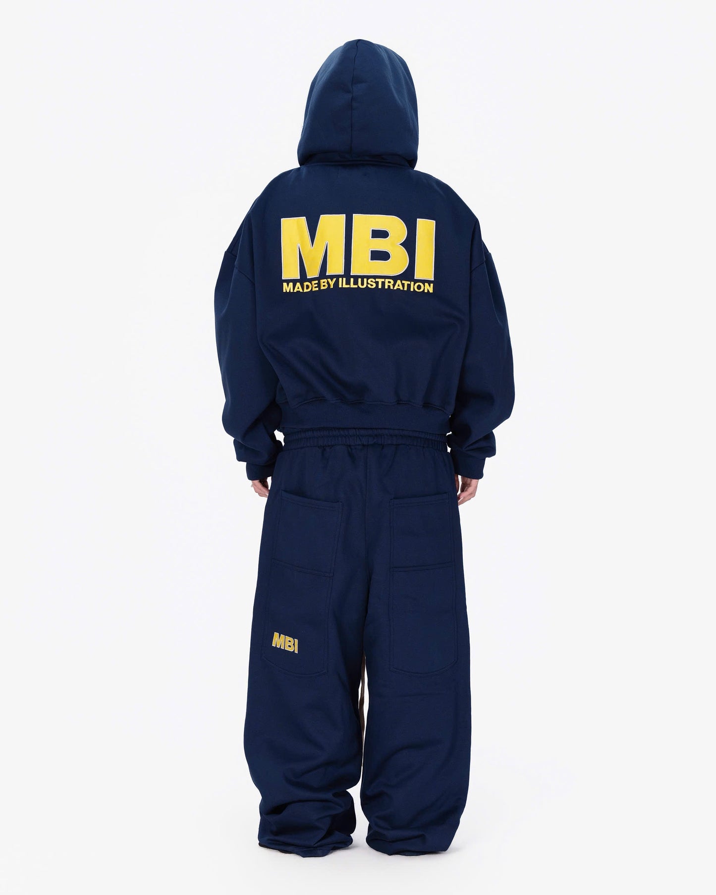 SIGNATURE" LOGO ZIP HOODIE - NAVY