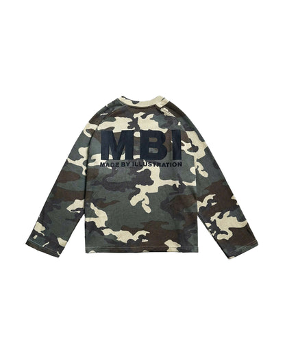 SIGNATURE LOGO RAGLAN LONGSLEEVE - Waffle Green Camo