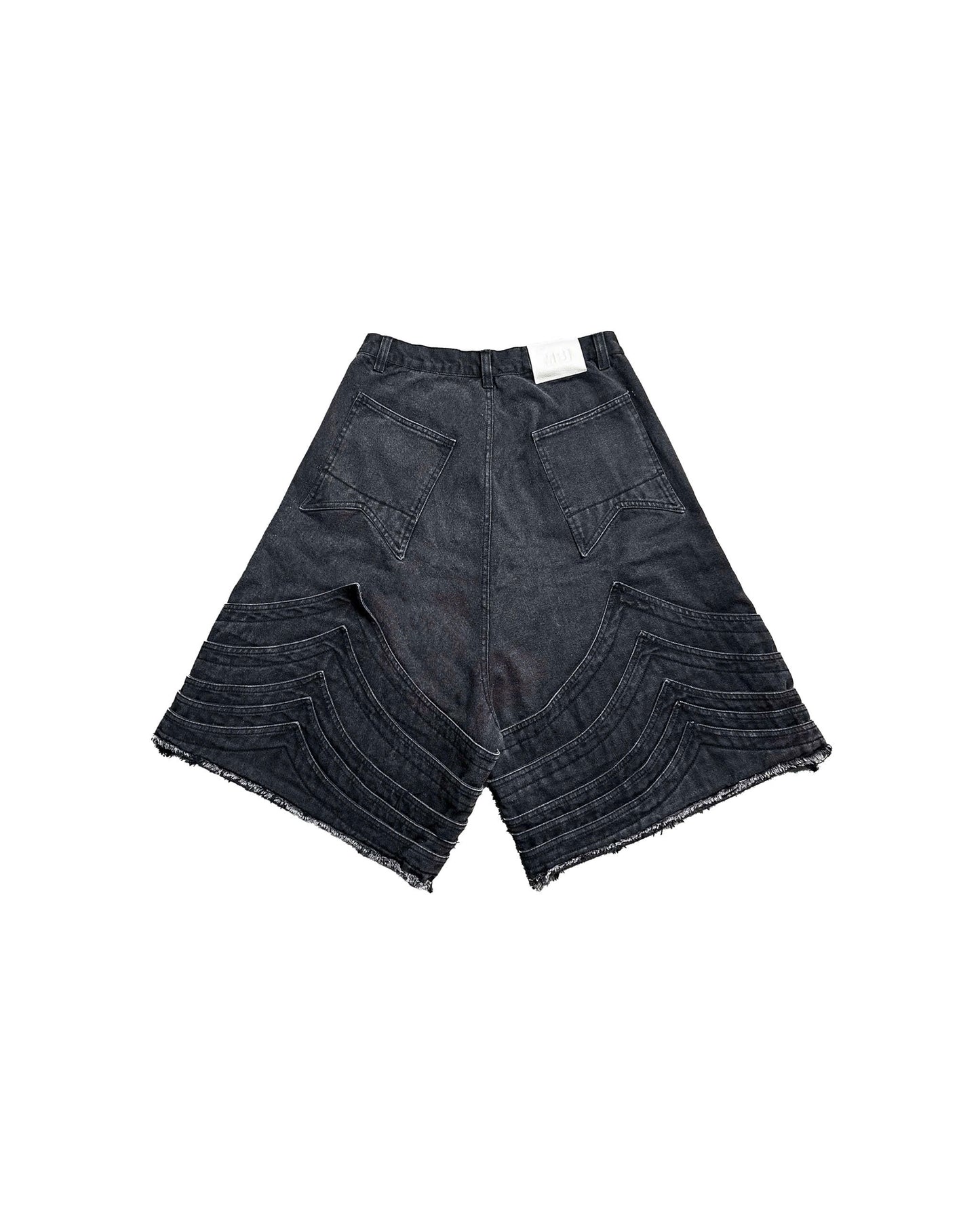 KNIGHT DENIM JORTS - Faded Black