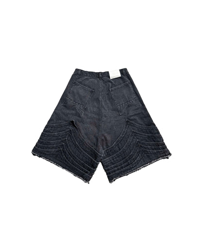 KNIGHT DENIM JORTS - Faded Black