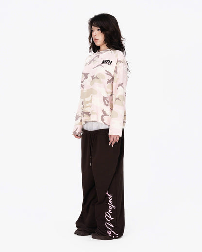 WAFFLE CAMO RAGLAN SLEEVE - PASTEL PINK