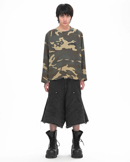 SIGNATURE LOGO RAGLAN LONGSLEEVE - Waffle Green Camo