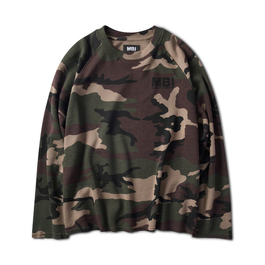 WAFFLE CAMO RAGLAN SLEEVE - GREEN