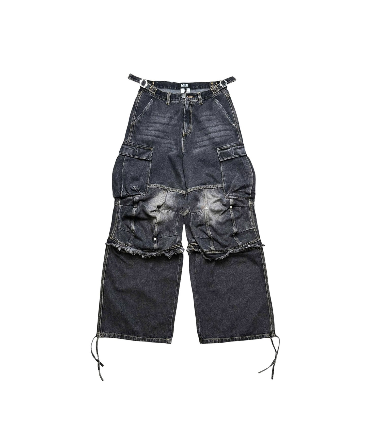 MBI | 2IN1 WASHED MILI PANTS - Denim Ver | FADED BLACK