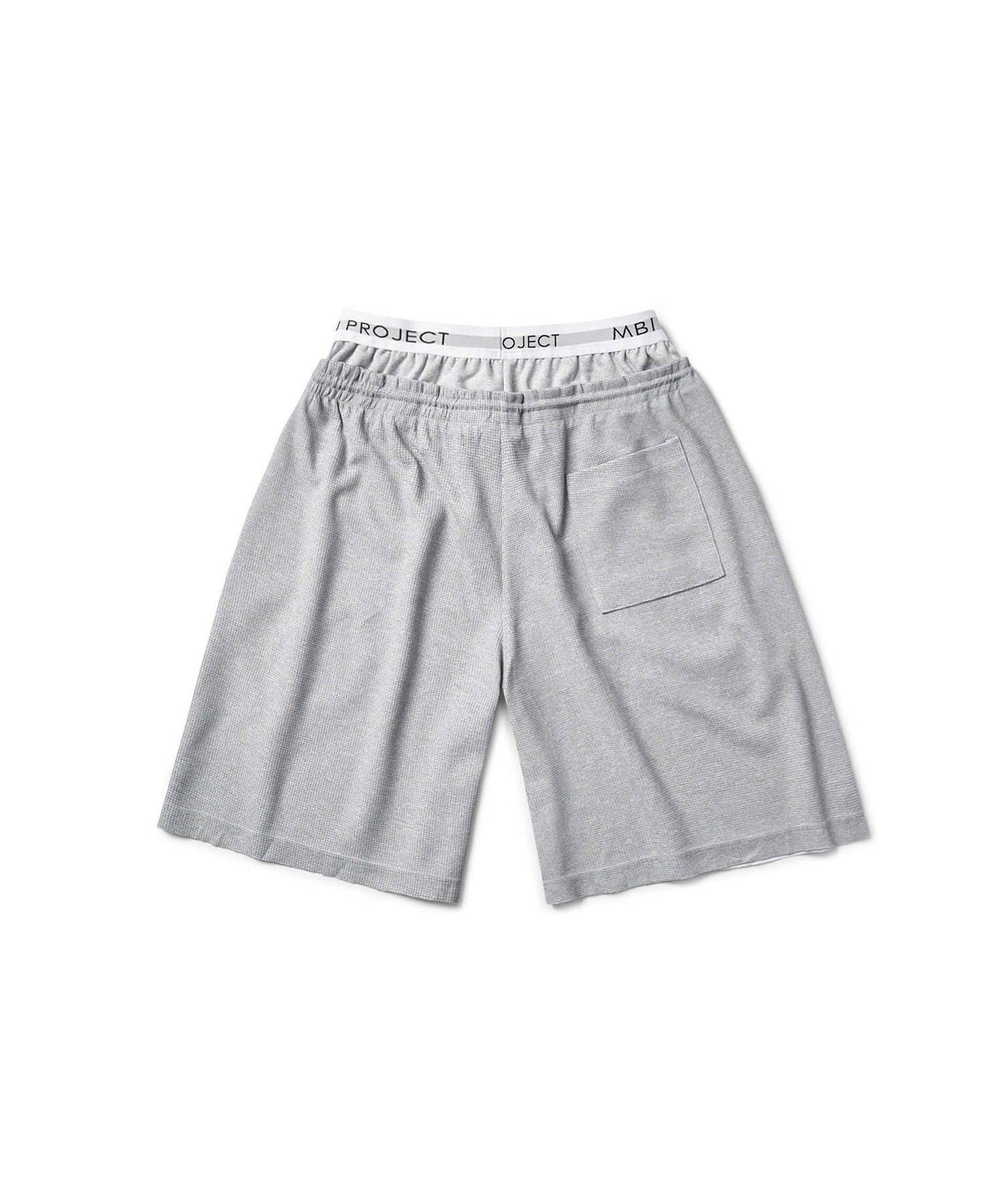 DOUBLE WAISTED SHORT - GRAY