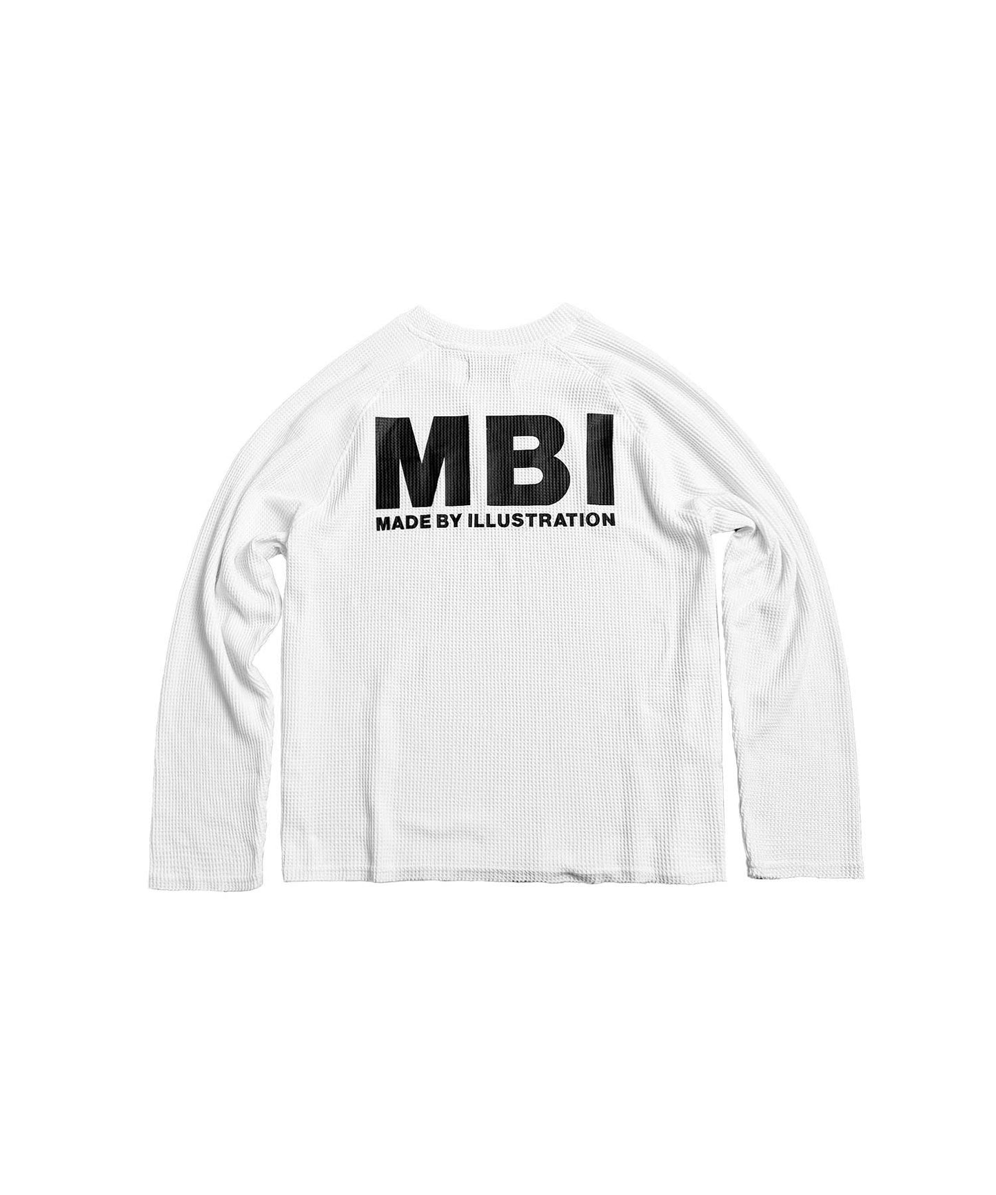 SIGNATURE LOGO RAGLAN LONGSLEEVE - WAFFLE WHITE