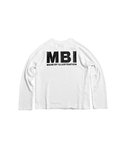 SIGNATURE LOGO RAGLAN LONGSLEEVE - WAFFLE WHITE