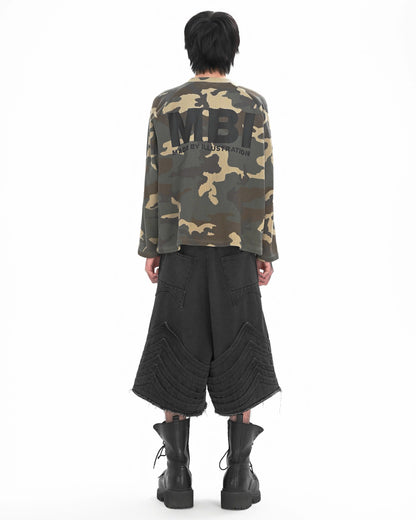 KNIGHT DENIM JORTS - Faded Black