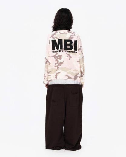WAFFLE CAMO RAGLAN SLEEVE - PASTEL PINK