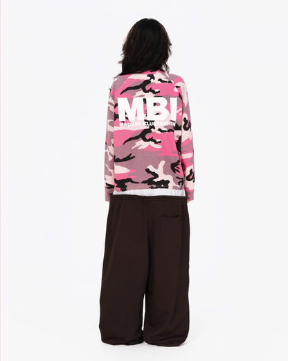 WAFFLE CAMO RAGLAN SLEEVE - PINK