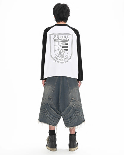 POLICE LOGO RAGLAN LONGSLEEVE - BLACK