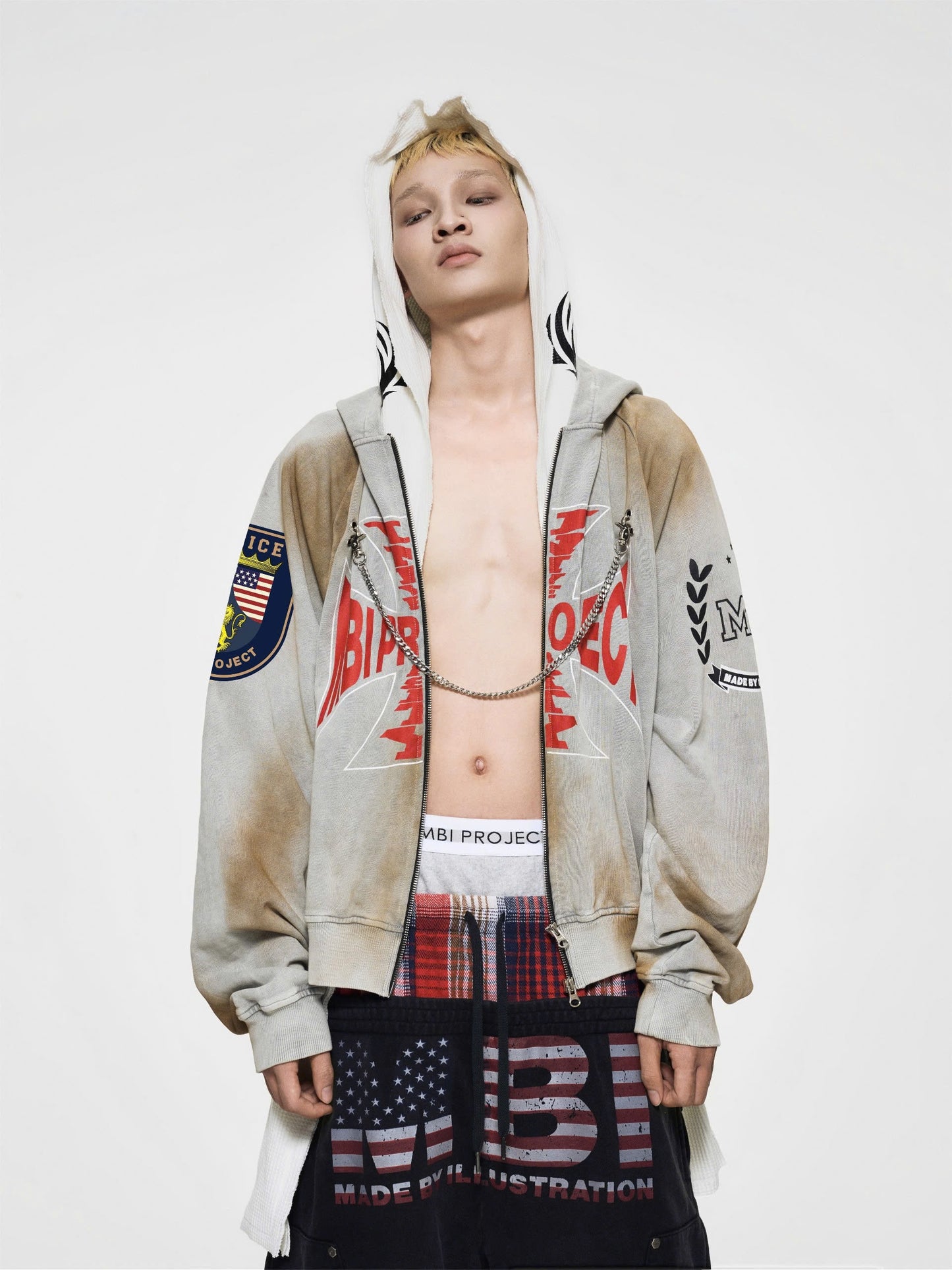 TRIBAL PRINTED SCARF - WHITE