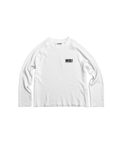 SIGNATURE LOGO RAGLAN LONGSLEEVE - WAFFLE WHITE