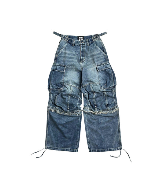 MBI | 2IN1 WASHED MILI PANTS - Denim Ver