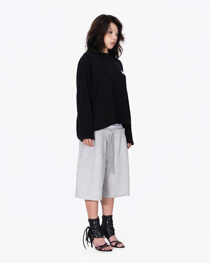 DOUBLE WAISTED SHORT - GRAY