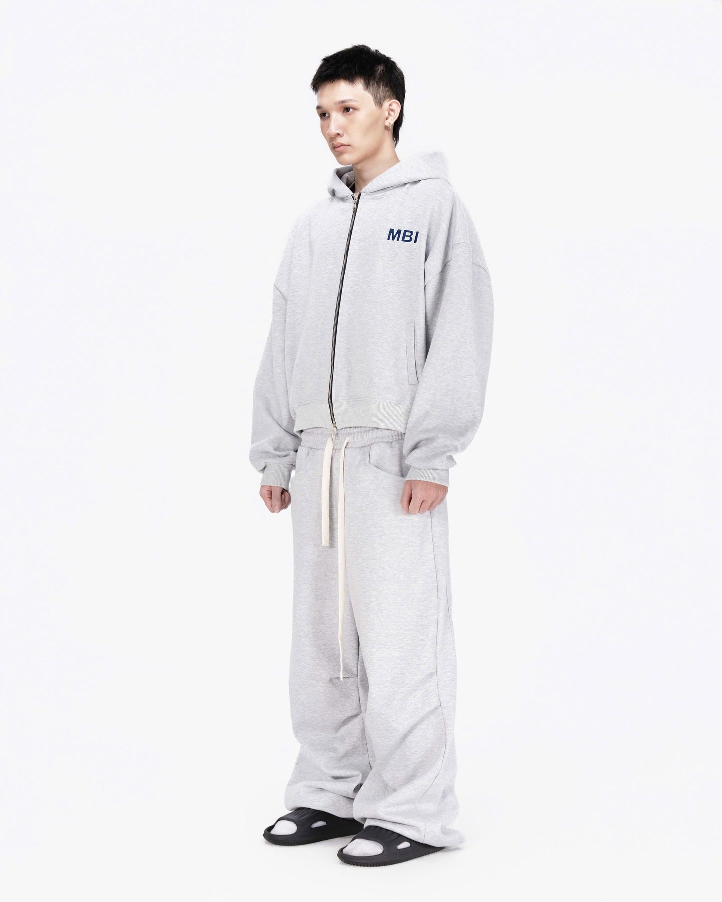 SIGNATURE LOGO ZIP HOODIE - GRAY