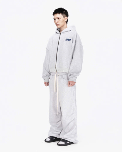 SIGNATURE LOGO ZIP HOODIE - GRAY
