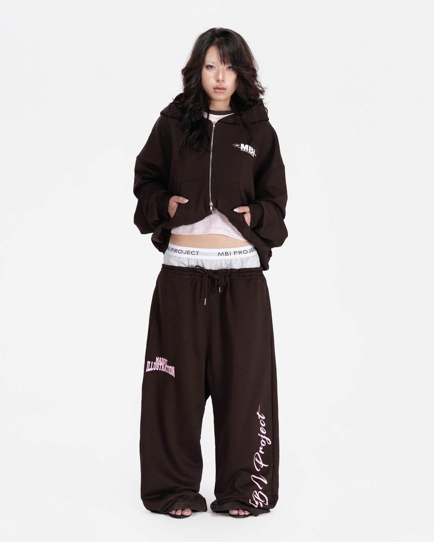 MBI PROJECT ZIP HOODIE - BROWN