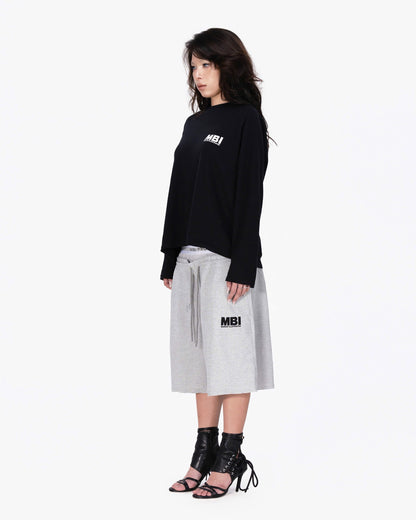 DOUBLE WAISTED SHORT - GRAY