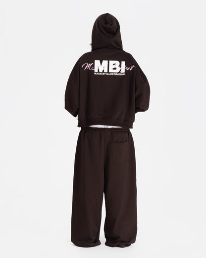MBI PROJECT ZIP HOODIE - BROWN