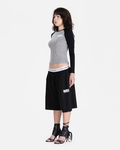 BABY RAGLAN SLEEVE - BLACK GRAY