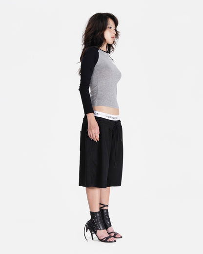BABY RAGLAN SLEEVE - BLACK GRAY