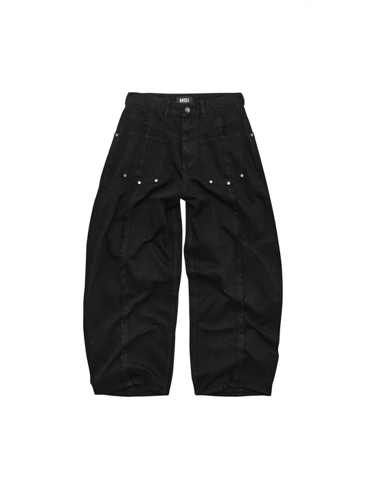 REVERSE DISTRESSED JEANS - BLACK