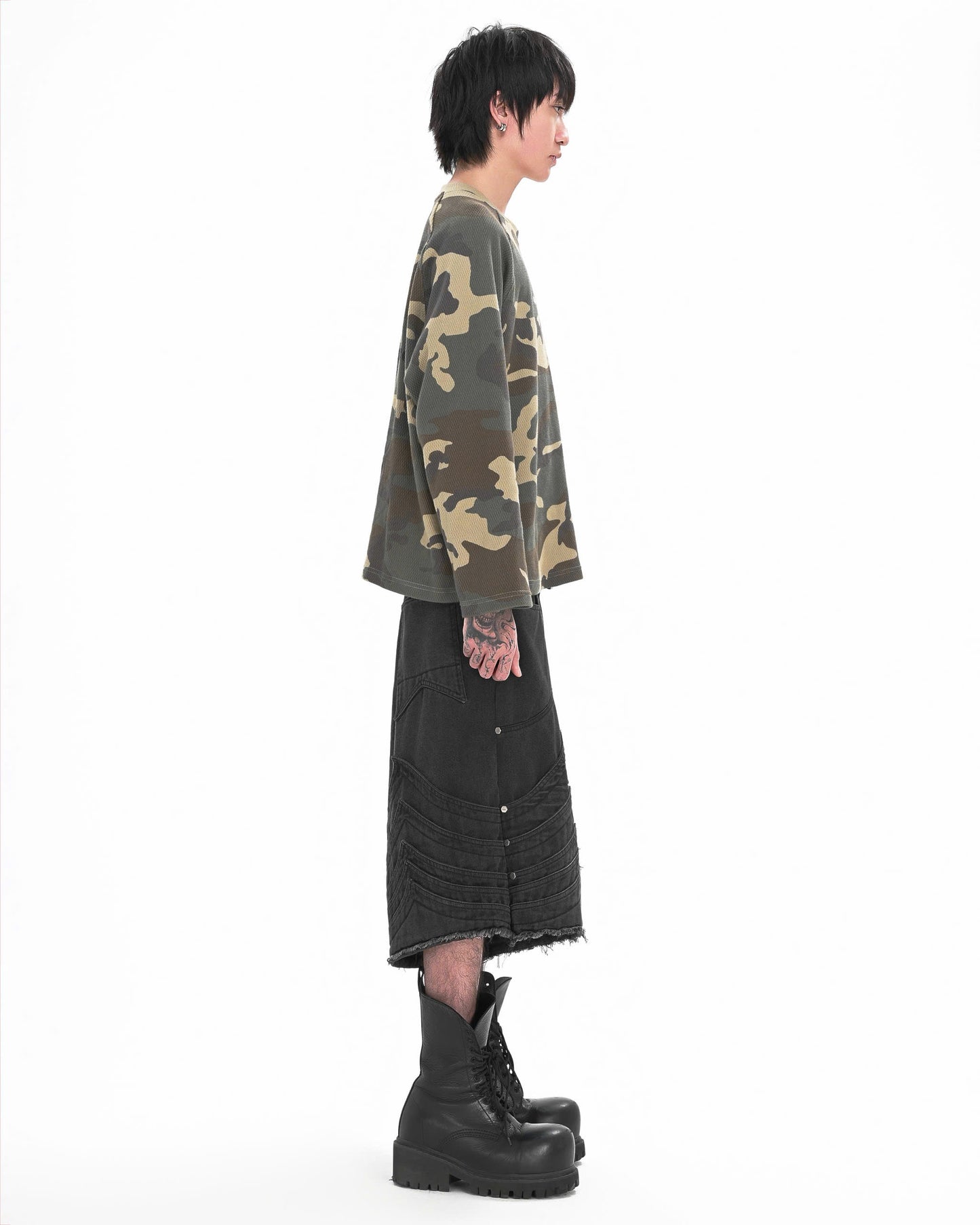 SIGNATURE LOGO RAGLAN LONGSLEEVE - Waffle Green Camo