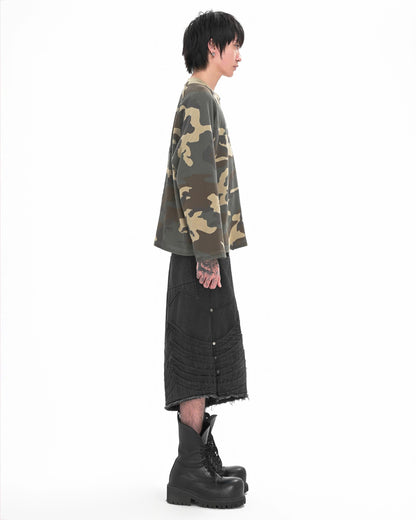 SIGNATURE LOGO RAGLAN LONGSLEEVE - Waffle Green Camo