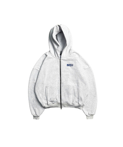 SIGNATURE LOGO ZIP HOODIE - GRAY