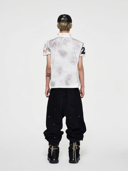 MBI | MULTI RIVET BAGGY JEANS - BLACK