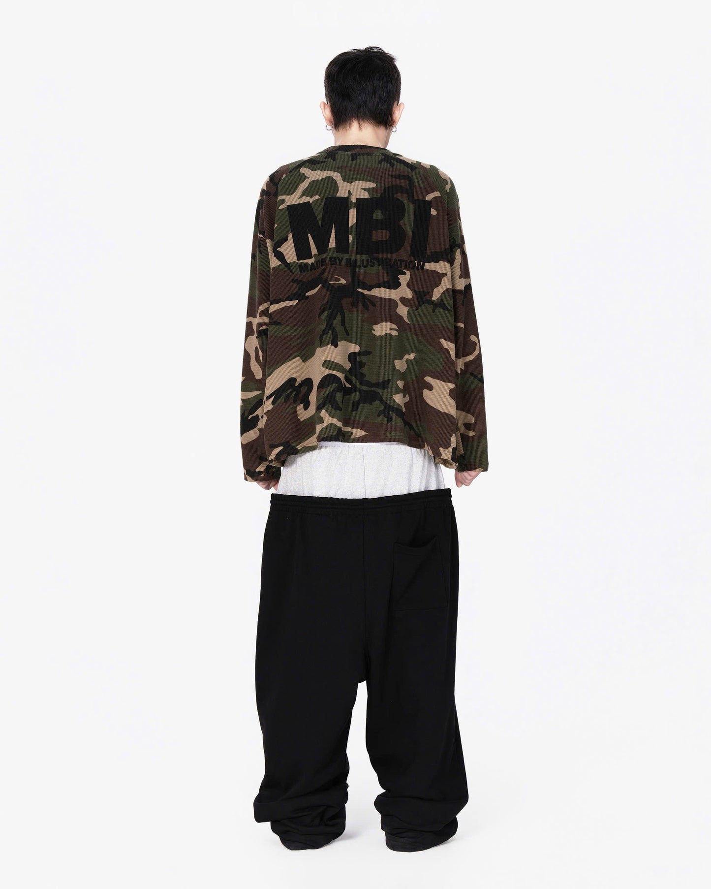 WAFFLE CAMO RAGLAN SLEEVE - GREEN