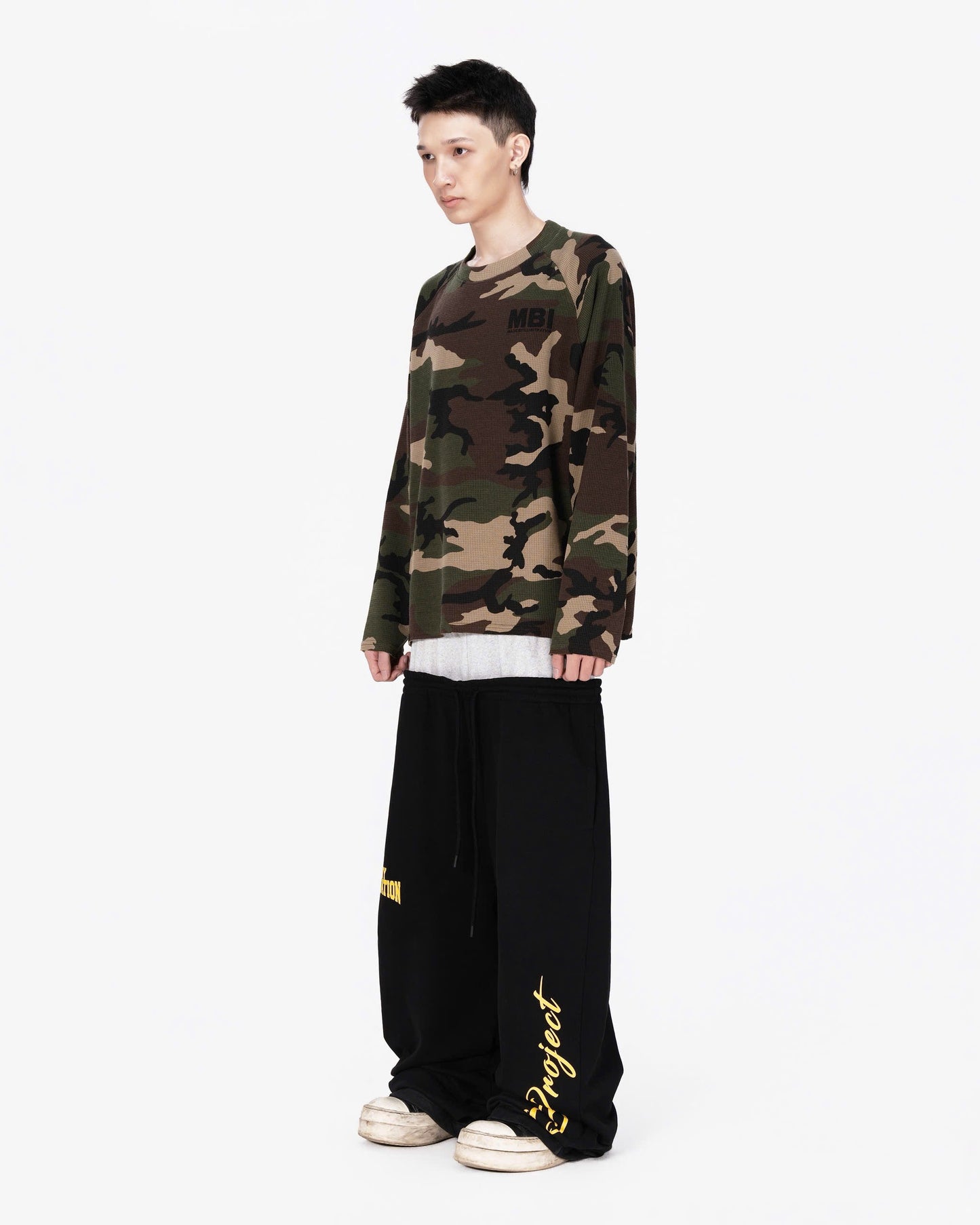 WAFFLE CAMO RAGLAN SLEEVE - GREEN