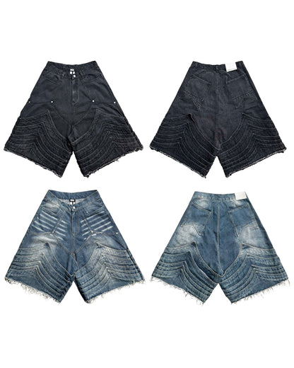 KNIGHT DENIM JORTS - Faded Indigo