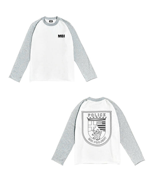 POLICE LOGO RAGLAN LONGSLEEVE - GRAY