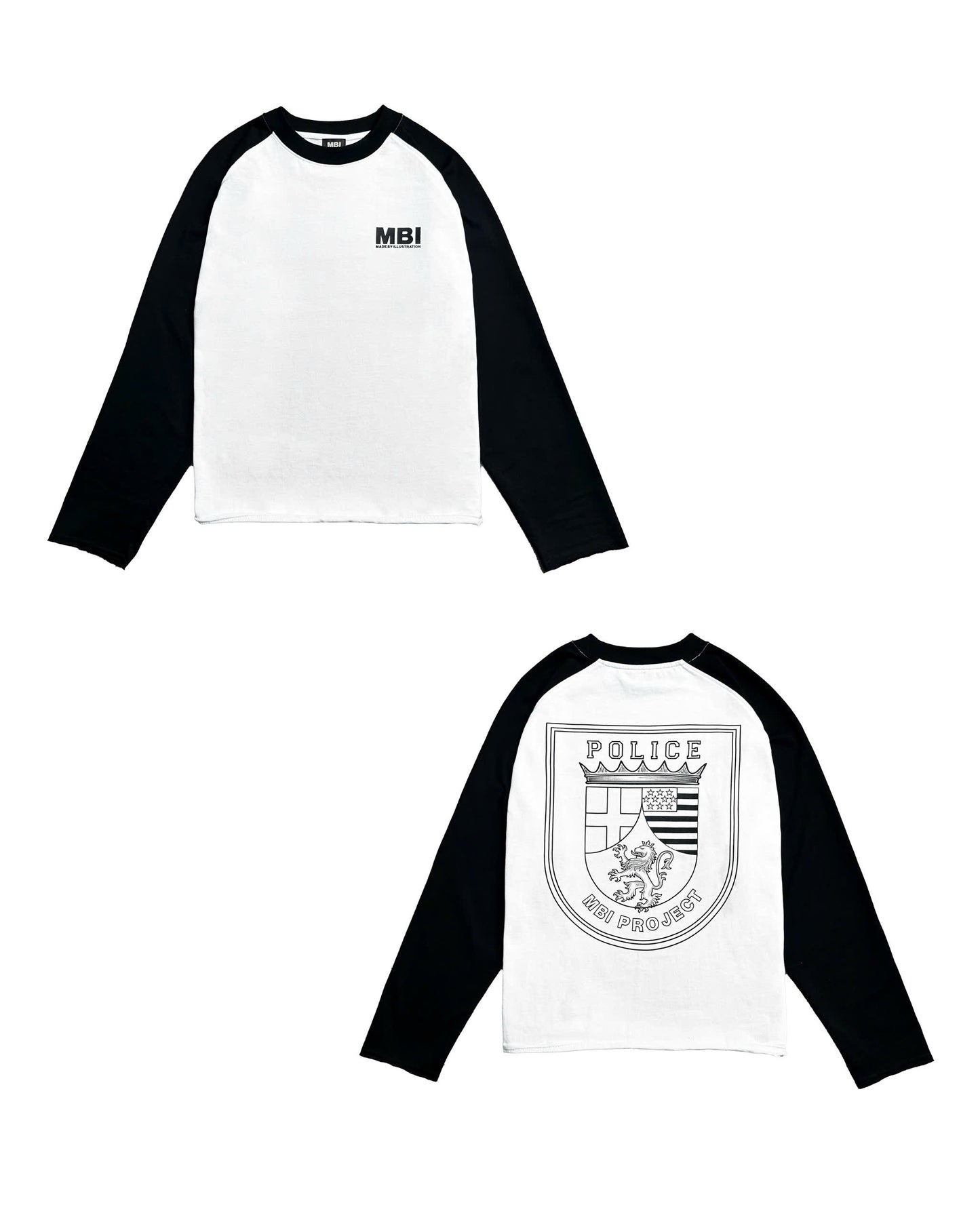 POLICE LOGO RAGLAN LONGSLEEVE - BLACK