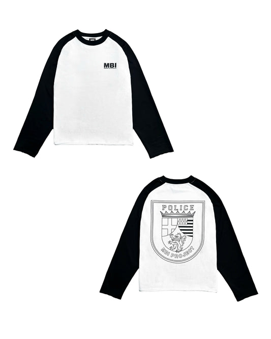 POLICE LOGO RAGLAN LONGSLEEVE - BLACK